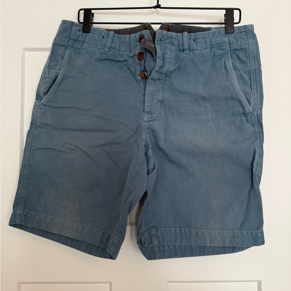 Stylish Blue Flat Front Men's Shorts